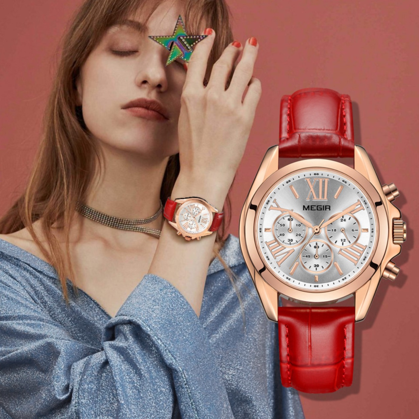 Luxury Watch Brands - MEGIR New Luxury Leather Watch Women