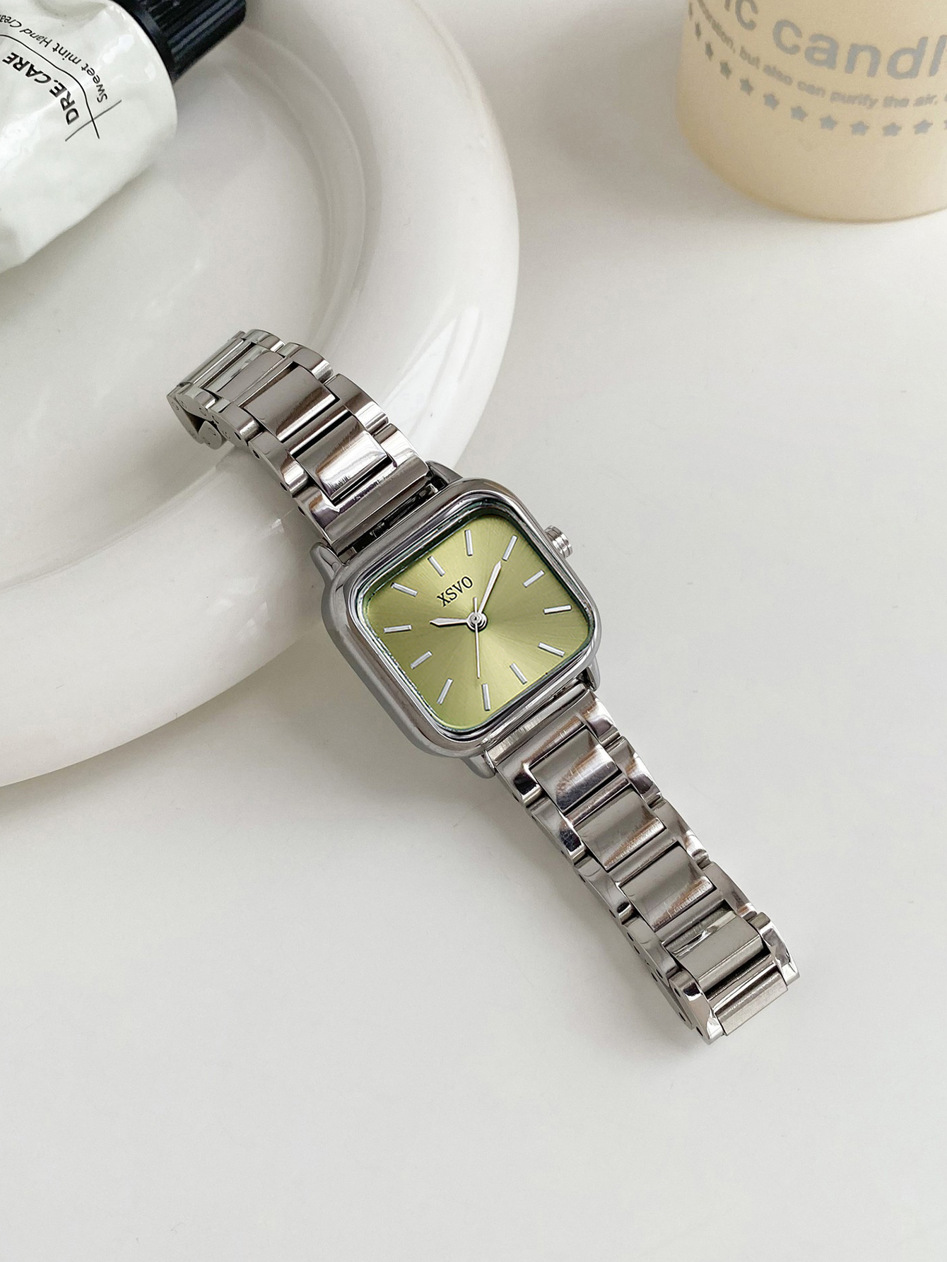 Elegant Square Women's Wristwa - огляд і ціна Luxury Watch With Green Dial