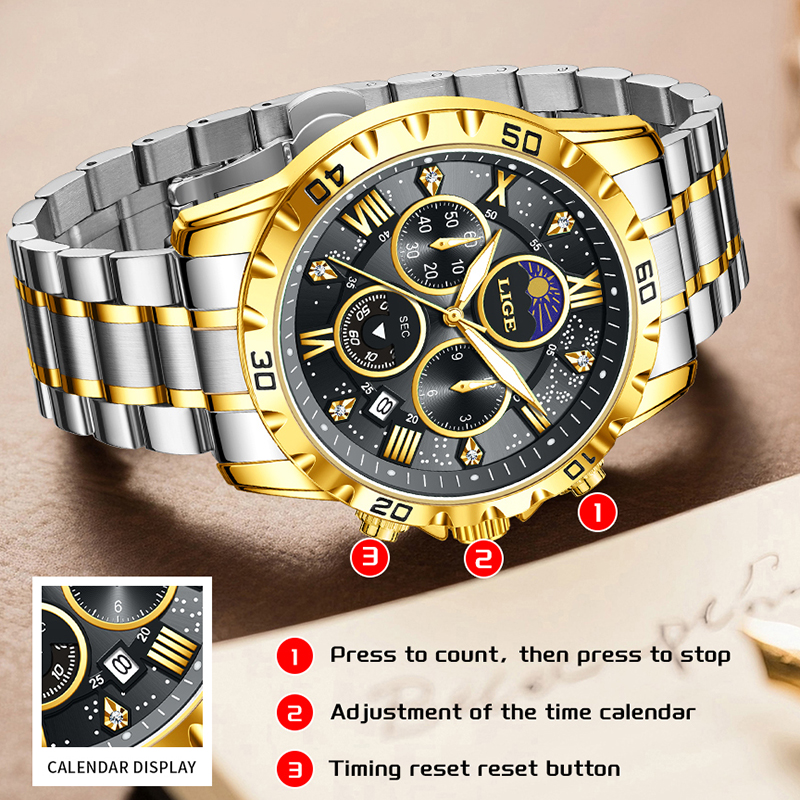 LIGE Top Brand Luxury Quartz M - огляд і ціна Luxury Watch Brands