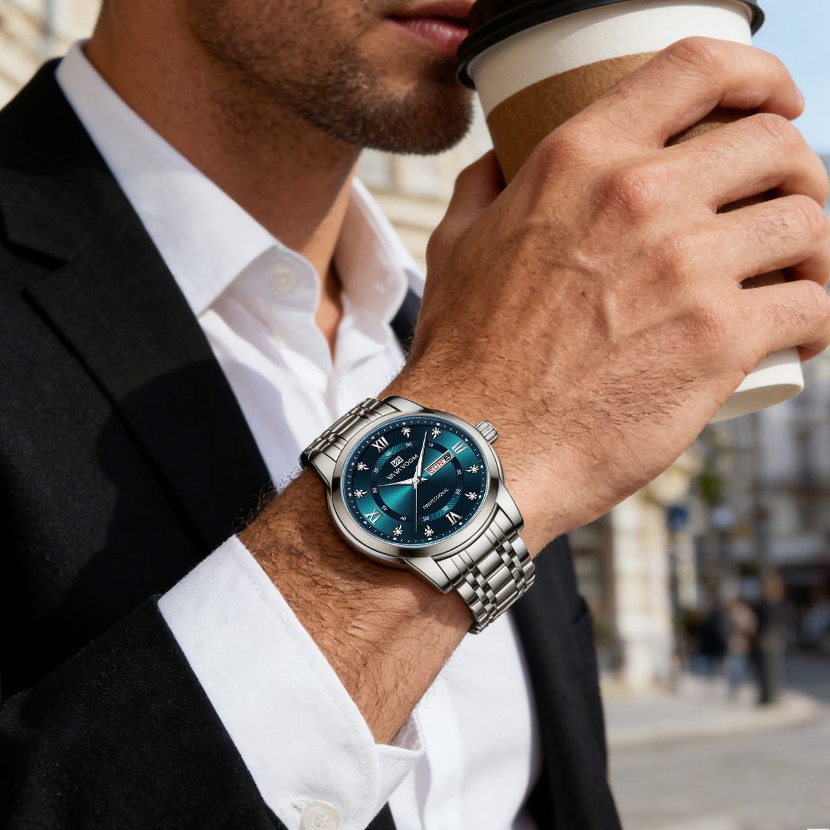 Luxury Rhinestone Gold Ring St - огляд і ціна Luxury Watch With Green Dial