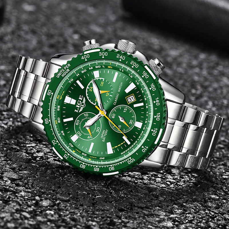 LIGE New Green Big Dial Watch  - огляд і ціна Luxury Watch With Green Dial