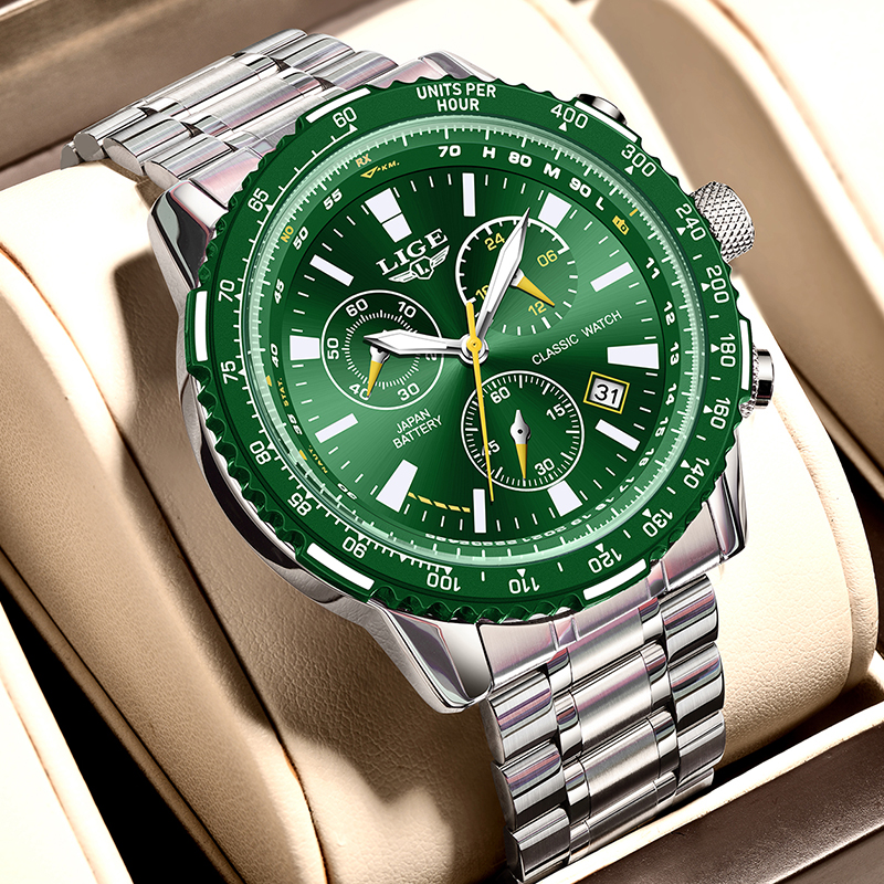 LIGE New Green Big Dial Watch  - огляд і ціна Luxury Watch With Green Dial