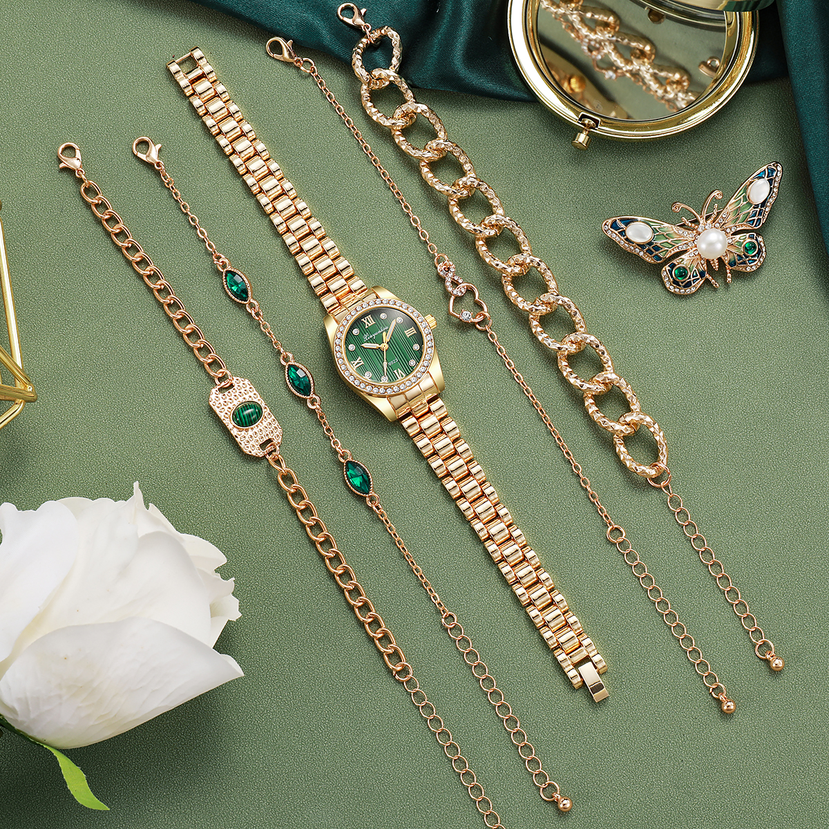 Luxury Two-Tone Green Dial Wat - огляд і ціна Luxury Watch With Green Dial