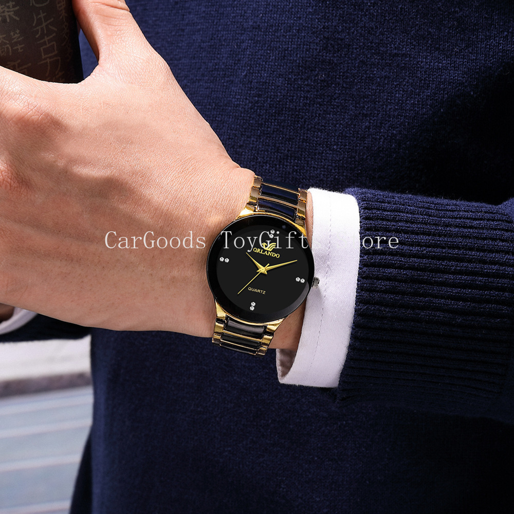 hot sale black dial steel quar - огляд і ціна Luxury Watch For Sale