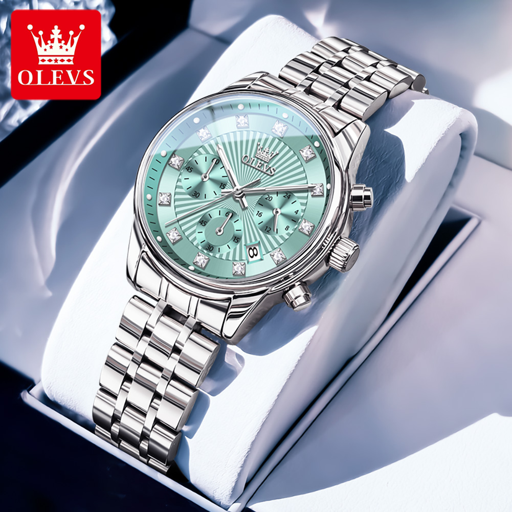 OLEVS Womens Watches Fashion L - огляд і ціна Luxury Watch With Green Dial
