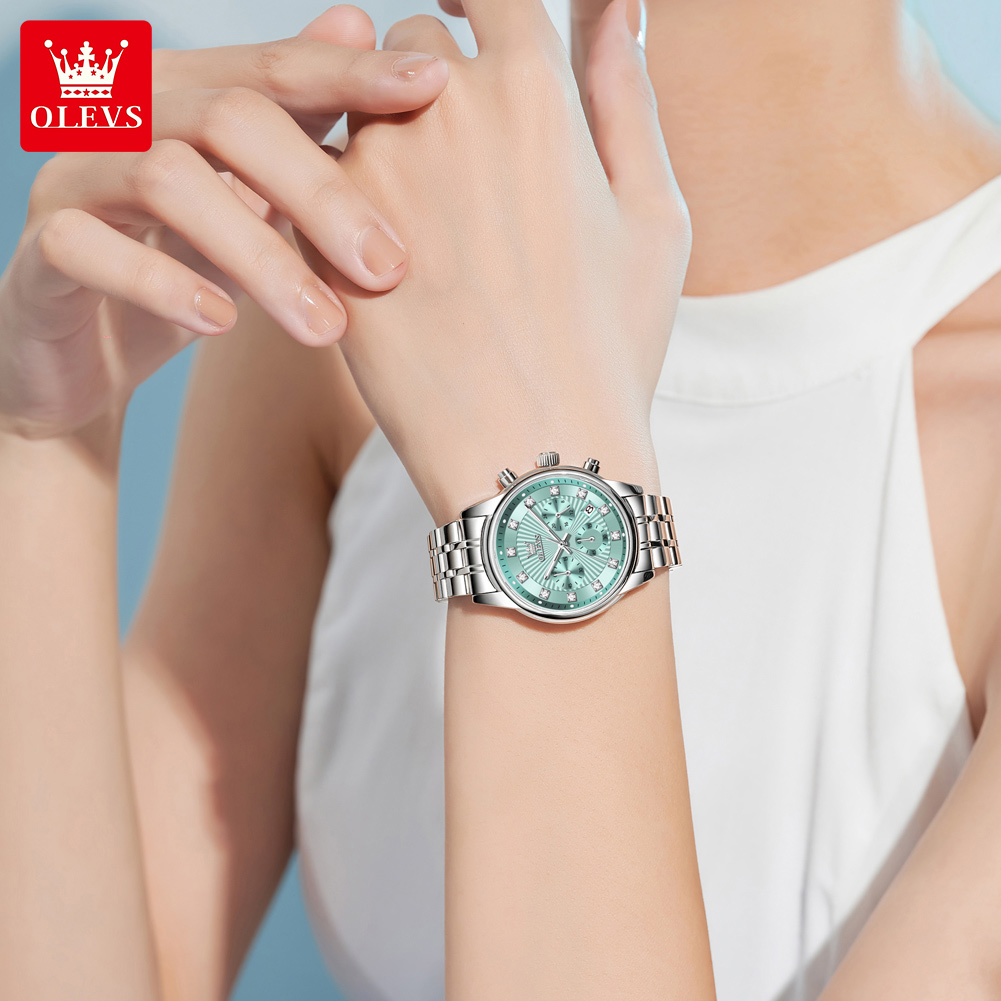 OLEVS Womens Watches Fashion L - огляд і ціна Luxury Watch With Green Dial