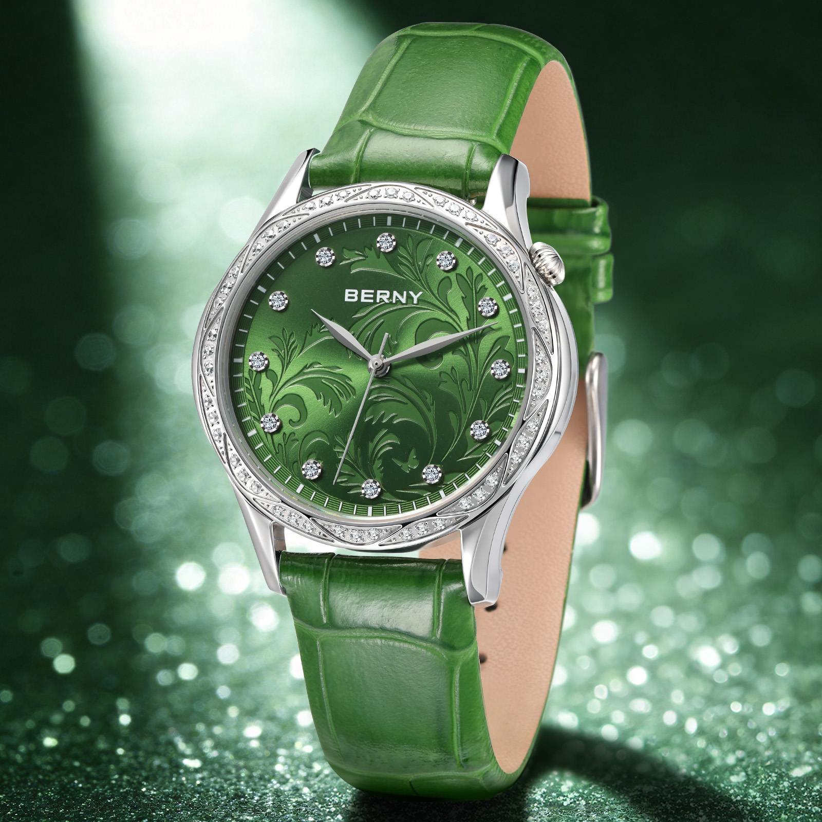 BERNY Women‘s Quartz Watch Gre - огляд і ціна Luxury Watch With Green Dial