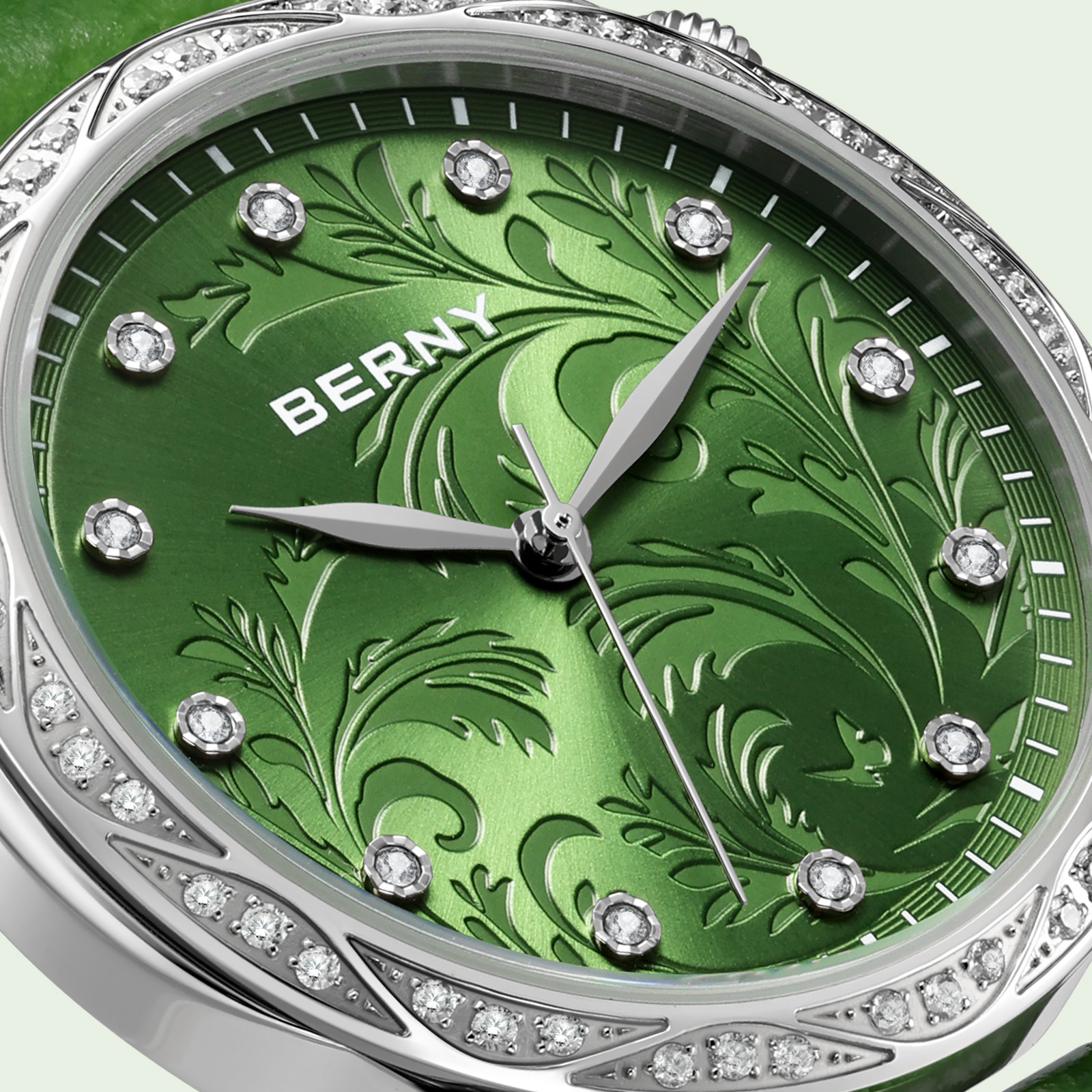 BERNY Women‘s Quartz Watch Gre - огляд і ціна Luxury Watch With Green Dial
