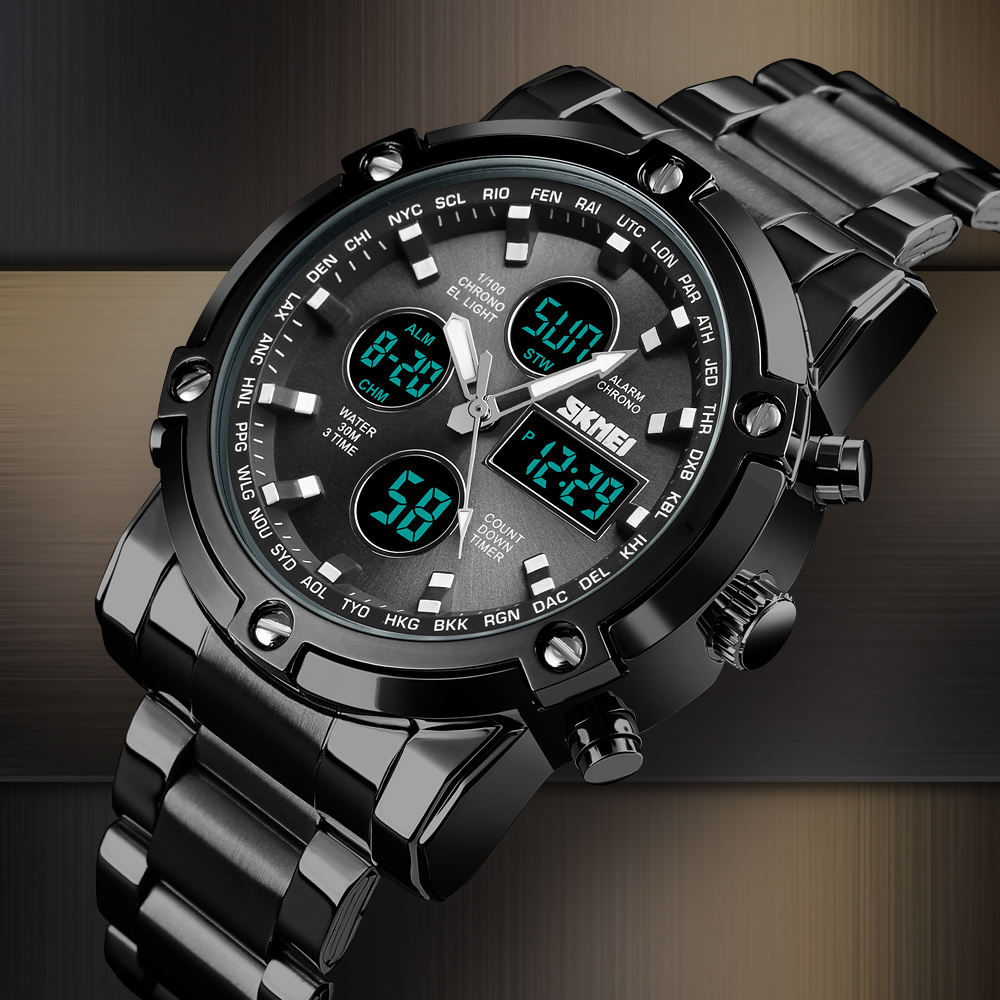 Skmei 1389  Men Three Time Qua - огляд і ціна Minute Repeater Watch